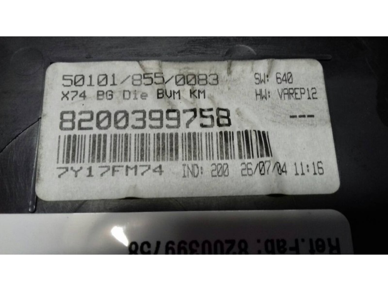 Recambio de cuadro instrumentos para renault laguna ii (bg0) authentique referencia OEM IAM 8200399758  