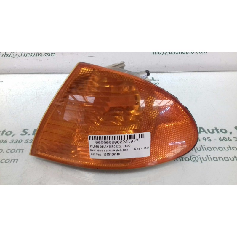 Recambio de piloto delantero izquierdo para bmw serie 3 berlina (e46) 320d referencia OEM IAM 1315106140  SIN PORTALAMPARAS