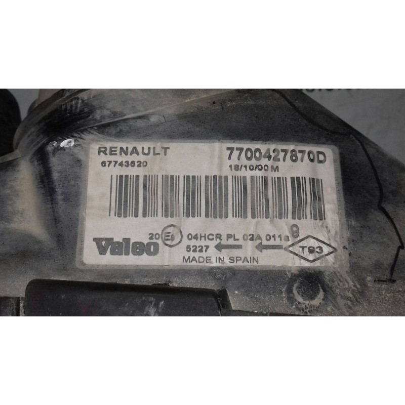 Recambio de faro derecho para renault megane i fase 2 berlina (ba0) 1.6 16v authentique (ba01/04/11) referencia OEM IAM 77004278