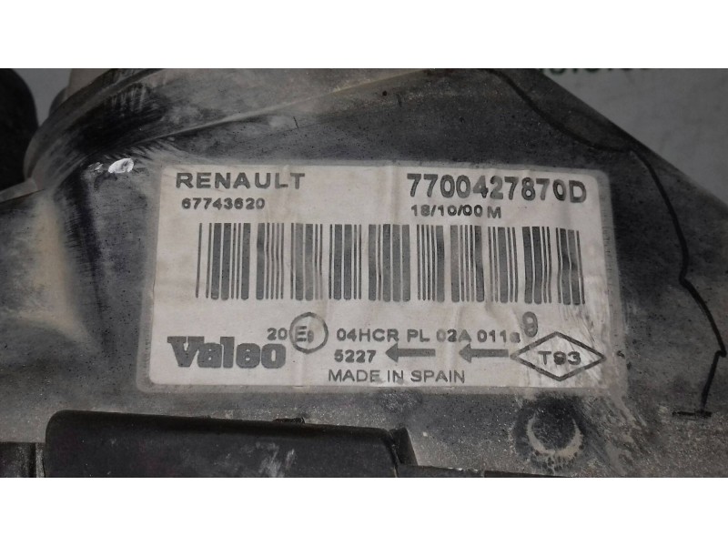 Recambio de faro derecho para renault megane i fase 2 berlina (ba0) 1.6 16v authentique (ba01/04/11) referencia OEM IAM 77004278