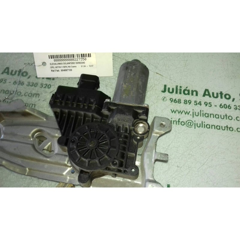 Recambio de elevalunas delantero derecho para opel astra h berlina cosmo referencia OEM IAM 994887100 CONECTOR 6 PINES ELECTRICO