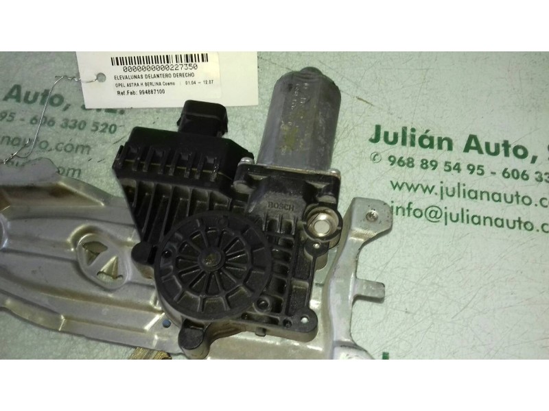 Recambio de elevalunas delantero derecho para opel astra h berlina cosmo referencia OEM IAM 994887100 CONECTOR 6 PINES ELECTRICO