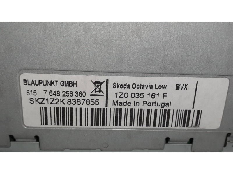 Recambio de sistema audio / radio cd para skoda octavia berlina (1z3) active referencia OEM IAM 1Z0035161F 8157648256360 BLAUPUN