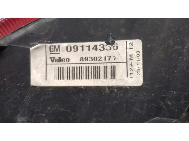 Recambio de piloto trasero izquierdo para opel corsa c corsavan (comercial) referencia OEM IAM 89302171 09114336 VALEO