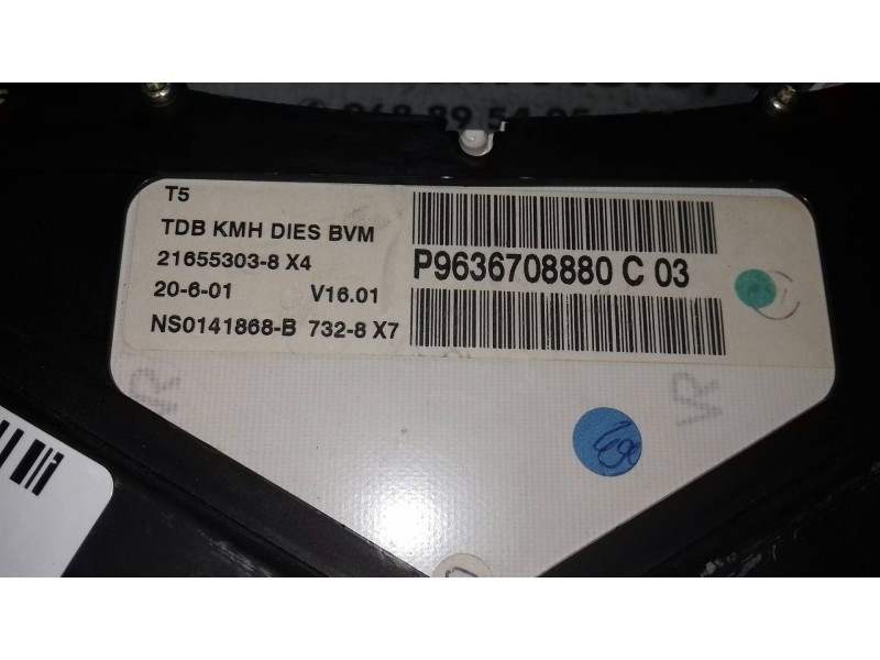 Recambio de cuadro instrumentos para peugeot 307 (s1) xr referencia OEM IAM 9636708880 P9636708880 