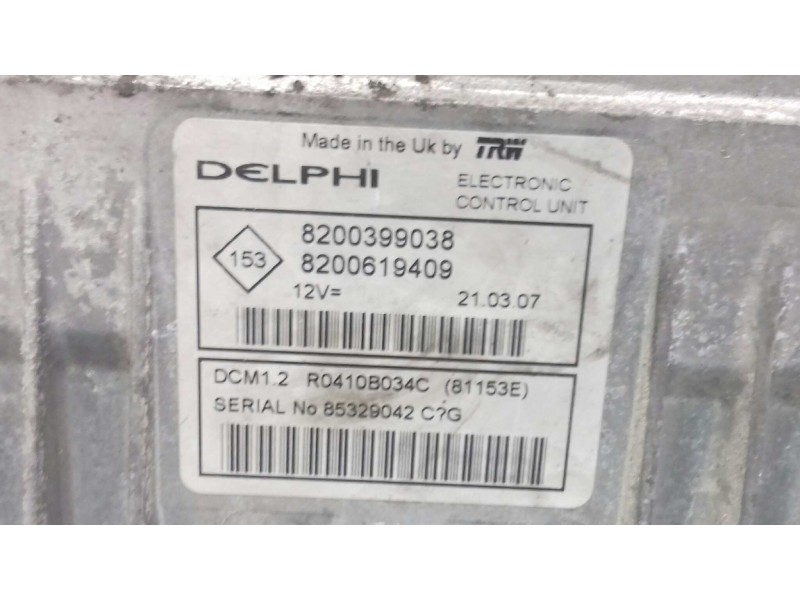 Recambio de centralita motor uce para renault clio iii emotion referencia OEM IAM 8200399038 8200619409 KIT - DELPHI