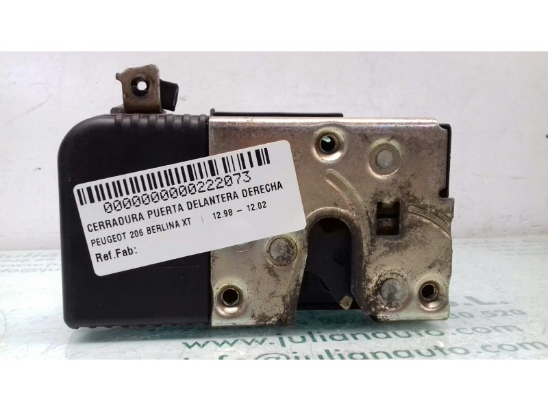 Recambio de cerradura puerta delantera derecha para peugeot 206 berlina xt referencia OEM IAM   5 + 4 PINES
