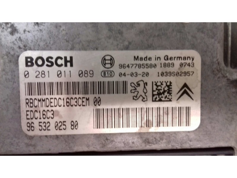 Recambio de centralita motor uce para peugeot 206 berlina xs referencia OEM IAM 0281011089 9653202580 BOSCH