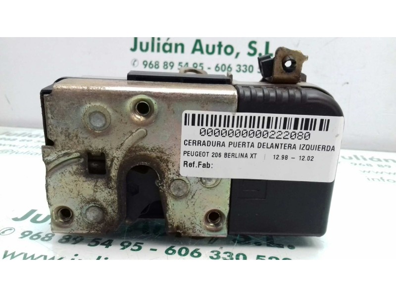 Recambio de cerradura puerta delantera izquierda para peugeot 206 berlina xt referencia OEM IAM   5 + 4 PINES