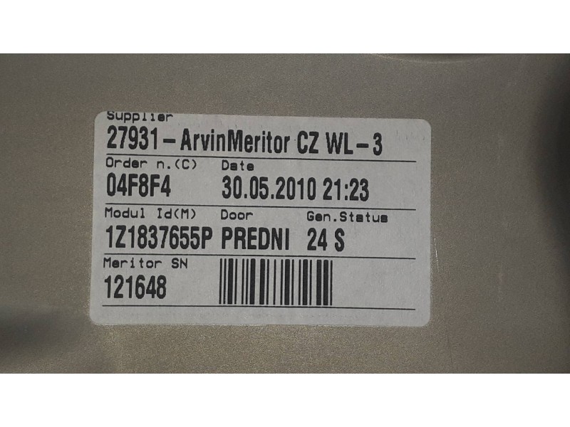 Recambio de elevalunas delantero izquierdo para skoda octavia berlina (1z3) active referencia OEM IAM 1Z1837655P 117734L MECANIS