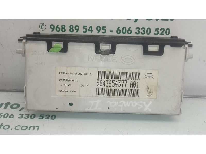 Recambio de pantalla multifuncion para citroen xantia berlina referencia OEM IAM 9643654377  SAGEM