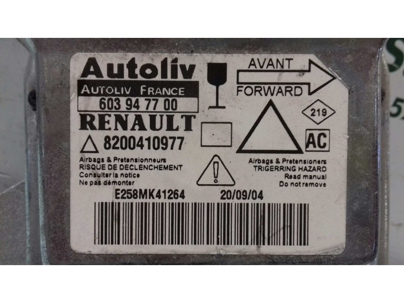 Recambio de centralita airbag para renault laguna ii grandtour (kg0) privilege luxe referencia OEM IAM 8200410977 603947700 AUTO