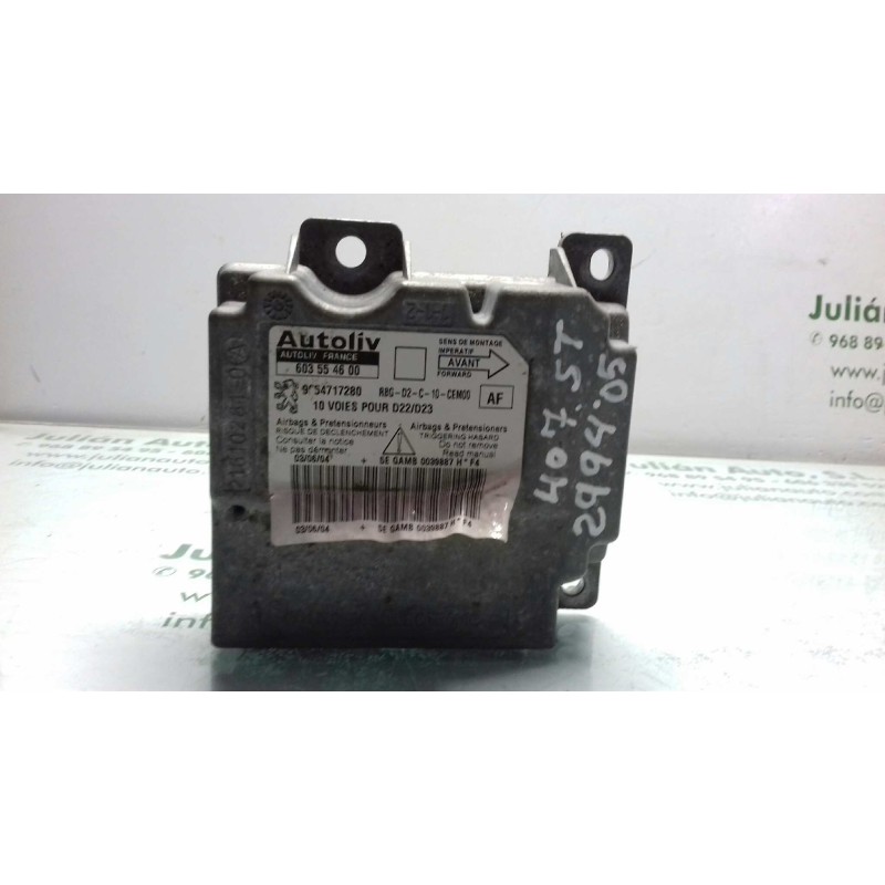 Recambio de centralita airbag para peugeot 407 st confort pack referencia OEM IAM 603554600 9654717280 AUTOLIV