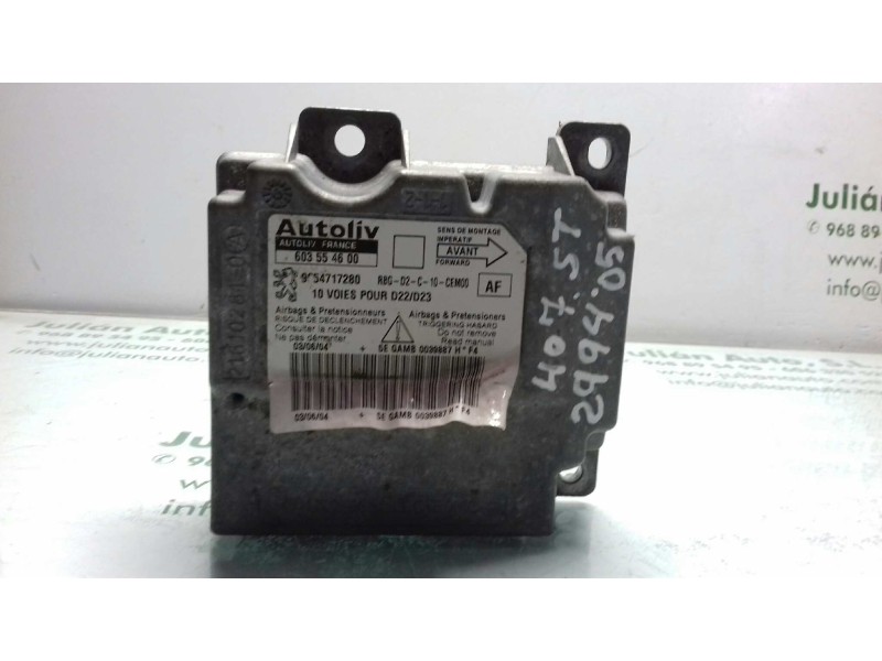 Recambio de centralita airbag para peugeot 407 st confort pack referencia OEM IAM 603554600 9654717280 AUTOLIV