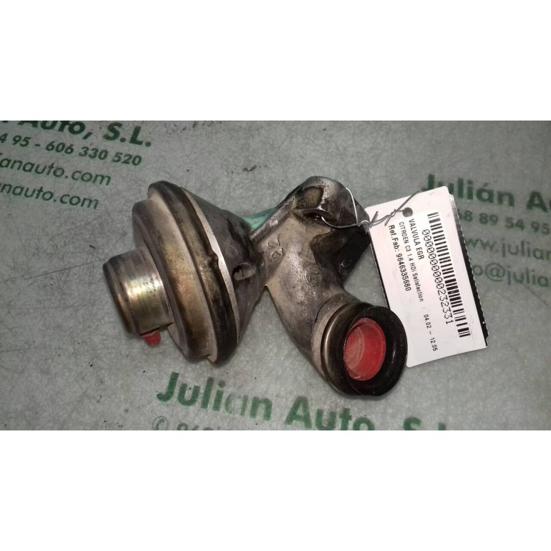 Recambio de valvula egr para citroen c3 1.4 hdi satisfaction referencia OEM IAM 9646335680  