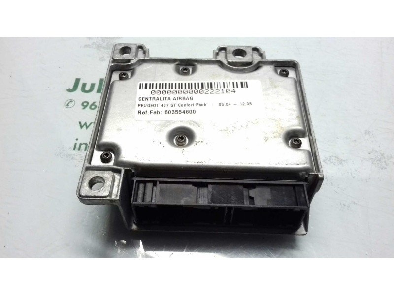 Recambio de centralita airbag para peugeot 407 st confort pack referencia OEM IAM 603554600 9654717280 AUTOLIV