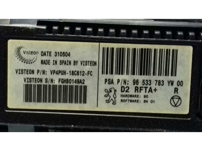 Recambio de mando climatizador para peugeot 407 st confort pack referencia OEM IAM 96533783YW VP4PUH18C612 VISTEON
