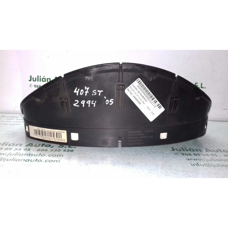 Recambio de cuadro instrumentos para peugeot 407 st confort pack referencia OEM IAM 9646283280 110.080.221/008 VDO