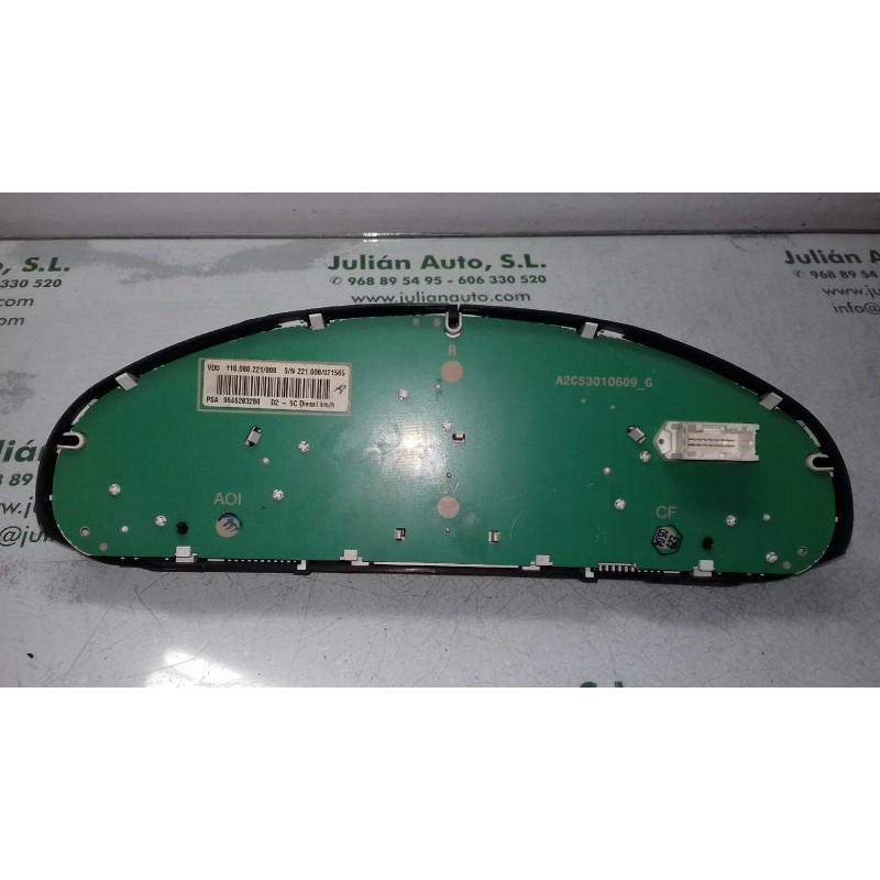 Recambio de cuadro instrumentos para peugeot 407 st confort pack referencia OEM IAM 9646283280 110.080.221/008 VDO