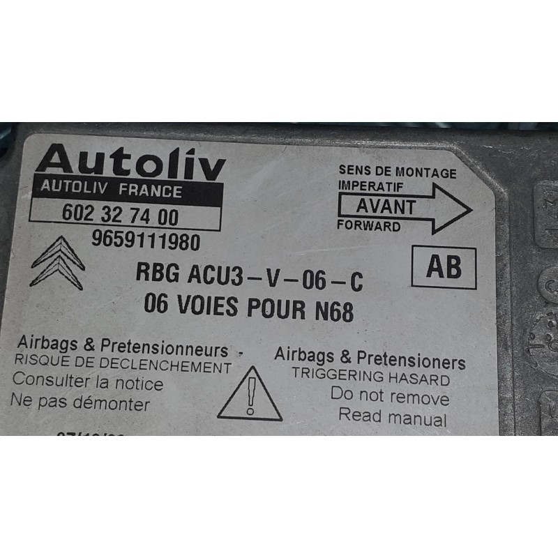 Recambio de centralita airbag para citroen xsara picasso 1.6 hdi 90 exclusive referencia OEM IAM 9659111980  602327400