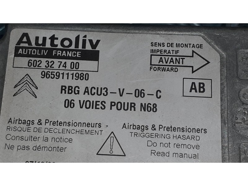 Recambio de centralita airbag para citroen xsara picasso 1.6 hdi 90 exclusive referencia OEM IAM 9659111980  602327400