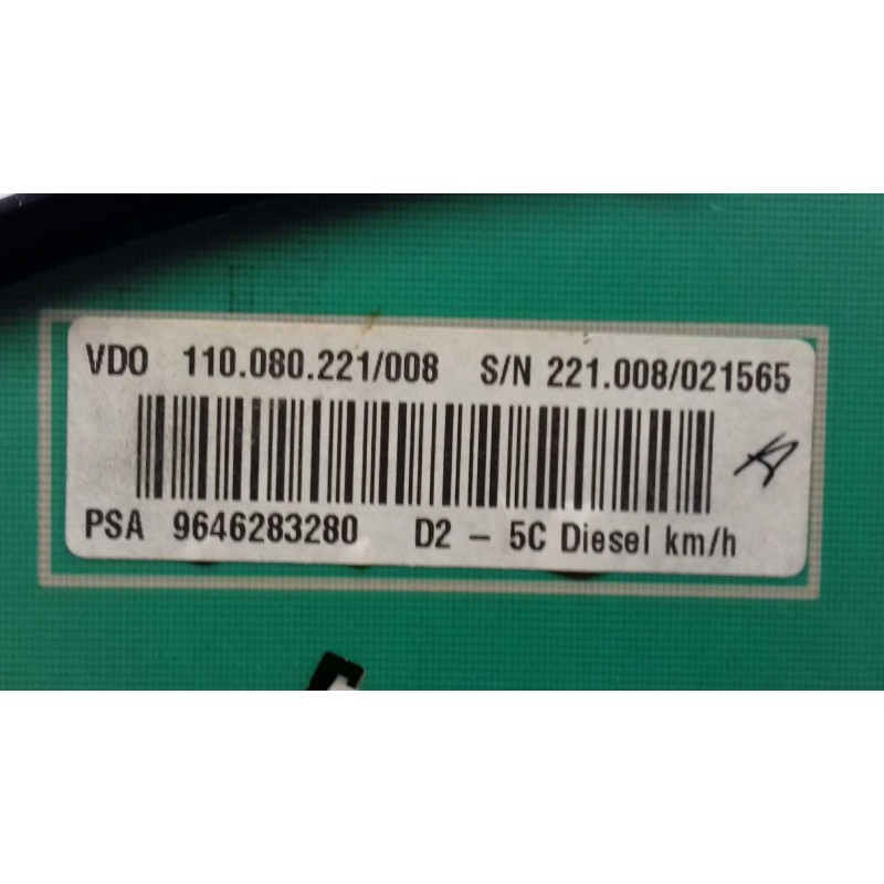 Recambio de cuadro instrumentos para peugeot 407 st confort pack referencia OEM IAM 9646283280 110.080.221/008 VDO