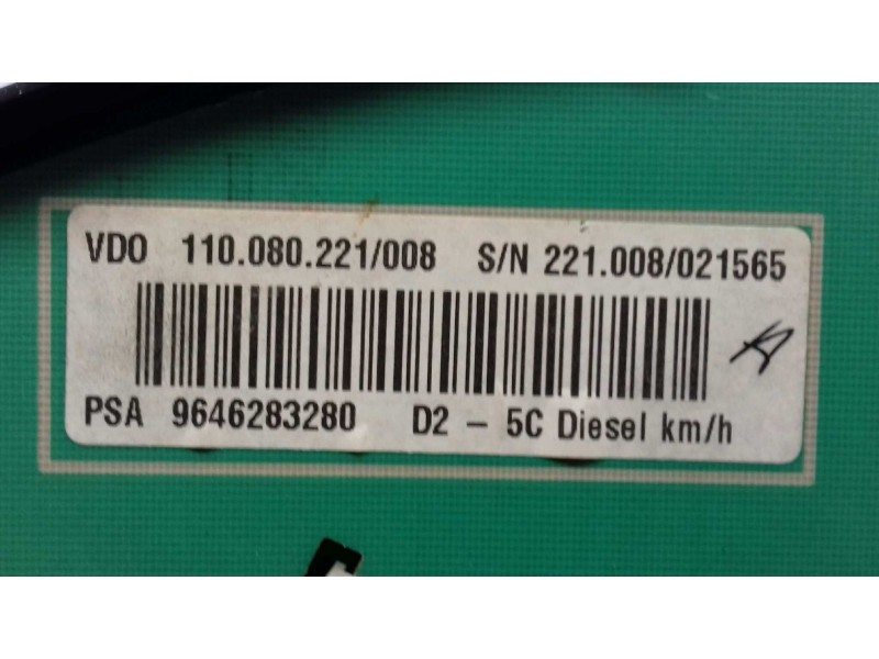 Recambio de cuadro instrumentos para peugeot 407 st confort pack referencia OEM IAM 9646283280 110.080.221/008 VDO
