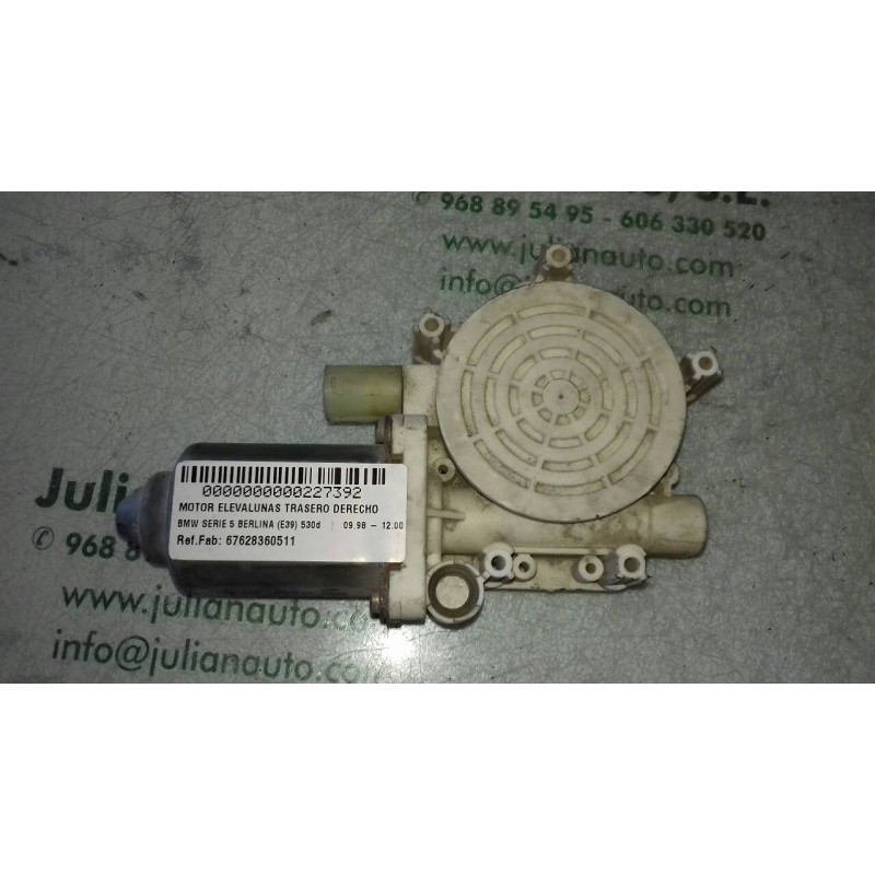 Recambio de motor elevalunas trasero derecho para bmw serie 5 berlina (e39) 530d referencia OEM IAM 67628360511 E007006001 11384