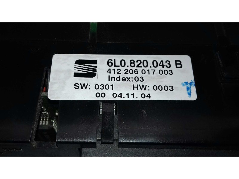 Recambio de mando climatizador para seat ibiza (6l1) cool referencia OEM IAM 6L0820043B 412206017003 