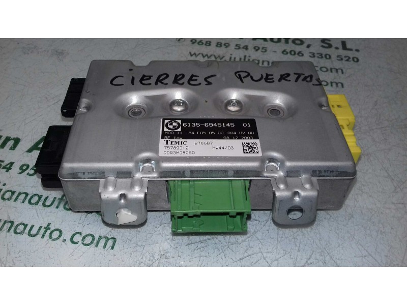 Recambio de centralita cierre para bmw serie 5 berlina (e60) 520i referencia OEM IAM 61356945145 75789012 TEMIC