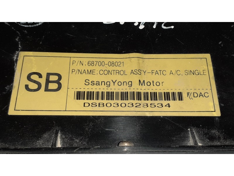 Recambio de mando climatizador para ssangyong rexton rx 290 plus referencia OEM IAM 6870008021  