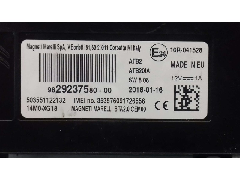 Recambio de modulo electronico para citroen c3 pure tech referencia OEM IAM 9829237580  