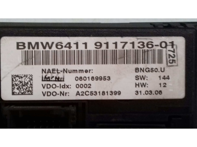 Recambio de mando climatizador para bmw serie 1 berlina (e81/e87) 118d referencia OEM IAM 6411911713601 A2C53181399 