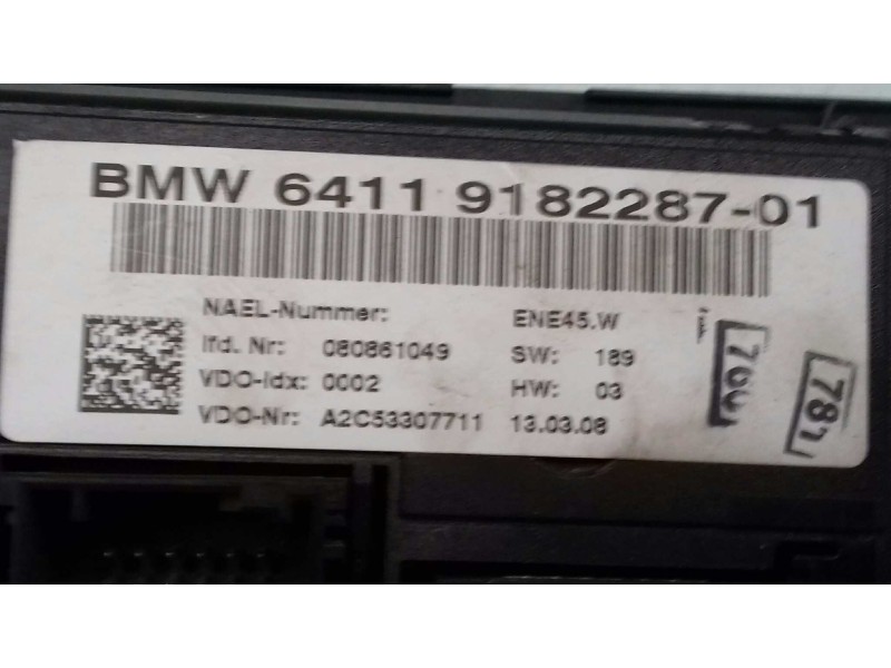 Recambio de mando climatizador para bmw serie 3 berlina (e90) 330i referencia OEM IAM 6411918228701 A2C53307711 