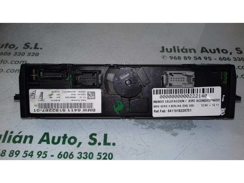 Recambio de mando climatizador para bmw serie 3 berlina (e90) 330i referencia OEM IAM 6411918228701 A2C53307711 