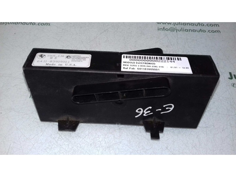 Recambio de modulo electronico para bmw serie 3 berlina (e36) 318i referencia OEM IAM 641183909001 83909029 CLIMATIZADOR Recambio de modulo electronico para bmw serie 3 berlina (e36) 318i referencia OEM IAM 641183909001 83909029 CLIMATIZADOR
