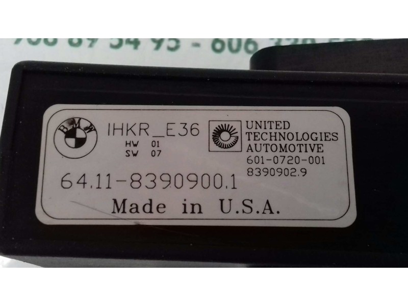 Recambio de modulo electronico para bmw serie 3 berlina (e36) 318i referencia OEM IAM 641183909001 83909029 CLIMATIZADOR Recambio de modulo electronico para bmw serie 3 berlina (e36) 318i referencia OEM IAM 641183909001 83909029 CLIMATIZADOR