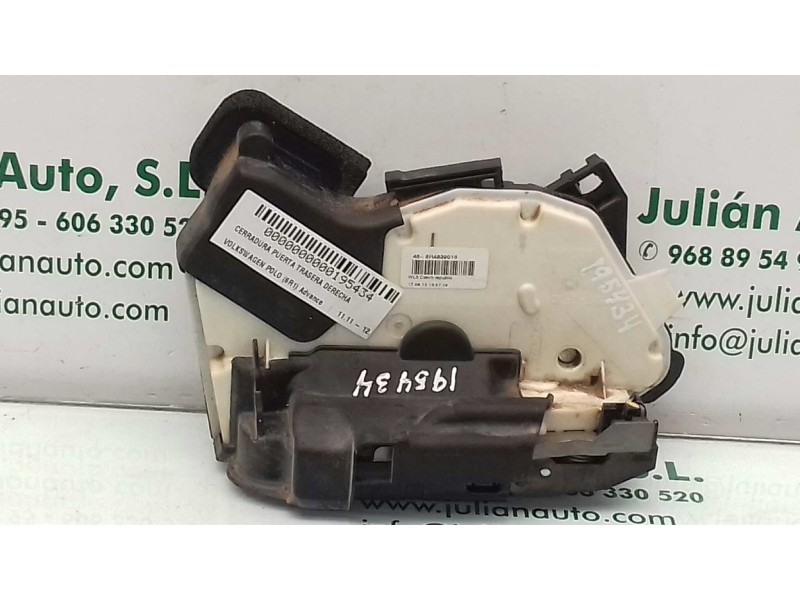 Recambio de cerradura puerta trasera derecha para volkswagen polo (6r1) advance referencia OEM IAM 6R4839016  