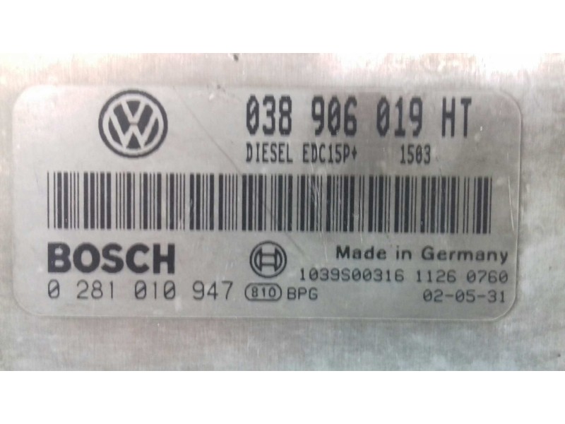 Recambio de centralita motor uce para seat ibiza (6l1) signo referencia OEM IAM 038906019HT 0281010947 KIT - BOSCH