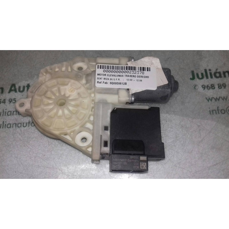 Recambio de motor elevalunas trasero derecho para seat ibiza (6l1) f.r. referencia OEM IAM 6Q0959812B 986037105 060724