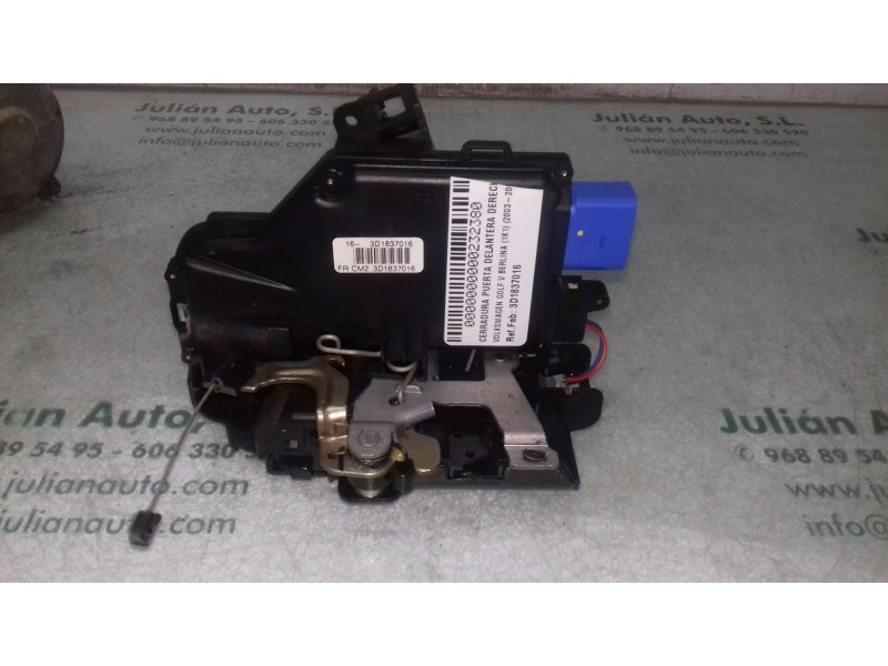 Recambio de cerradura puerta delantera derecha para volkswagen golf v berlina (1k1) highline referencia OEM IAM 3D1837016 AZUL 5
