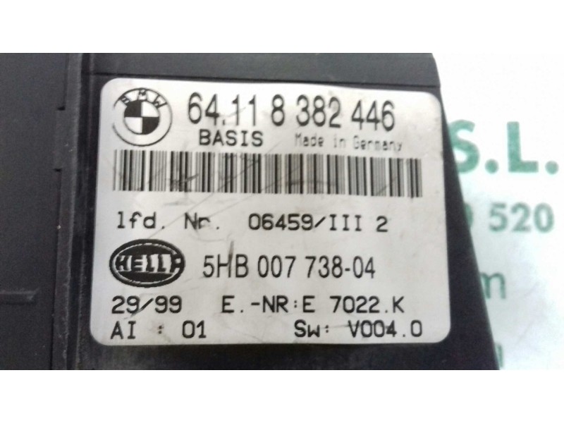 Recambio de mando climatizador para bmw serie 3 berlina (e46) 320d referencia OEM IAM 64118382446 5HB00773804 HELLA