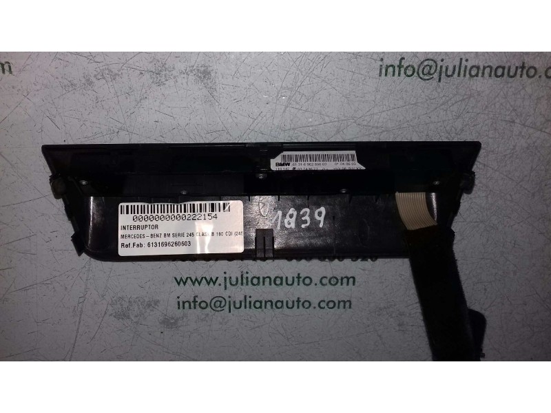 Recambio de interruptor para mercedes-benz clase b (w245) 180 cdi (245.207) referencia OEM IAM 6131696260603 03743672 CALEFACCIÓ