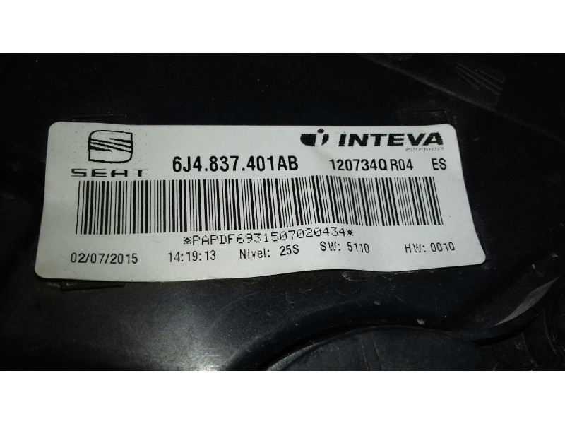 Recambio de elevalunas delantero izquierdo para seat ibiza (6p1) reference referencia OEM IAM 6J4837401AB  ELECTRICO