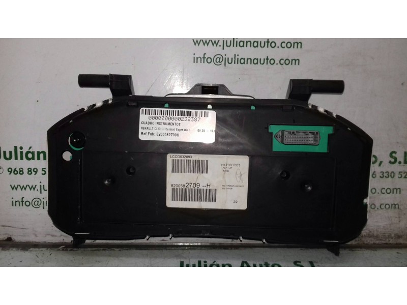 Recambio de cuadro instrumentos para renault clio iii confort expression referencia OEM IAM 8200582709H  VISTEON