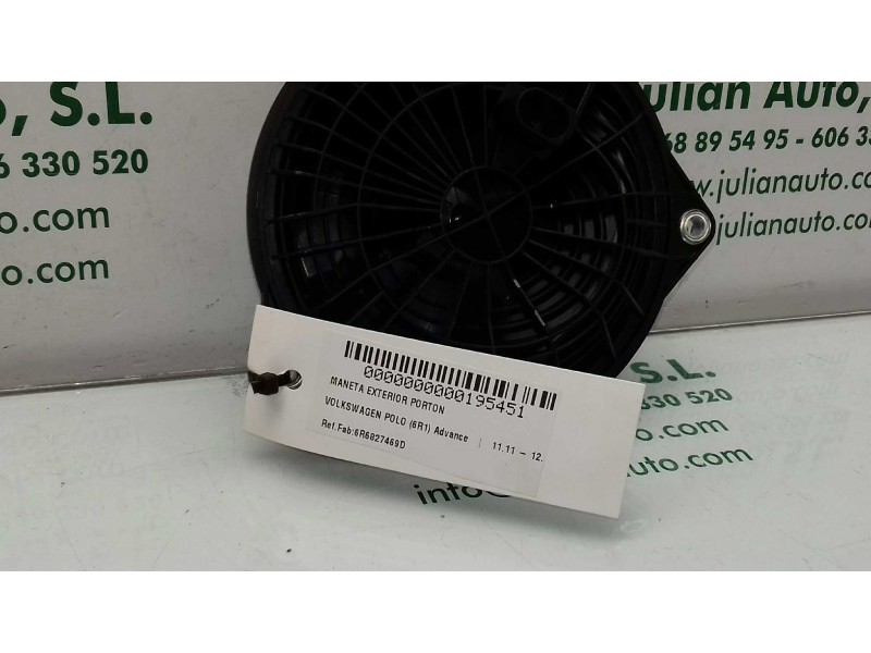 Recambio de maneta exterior porton para volkswagen polo (6r1) advance referencia OEM IAM 6R6827469D  