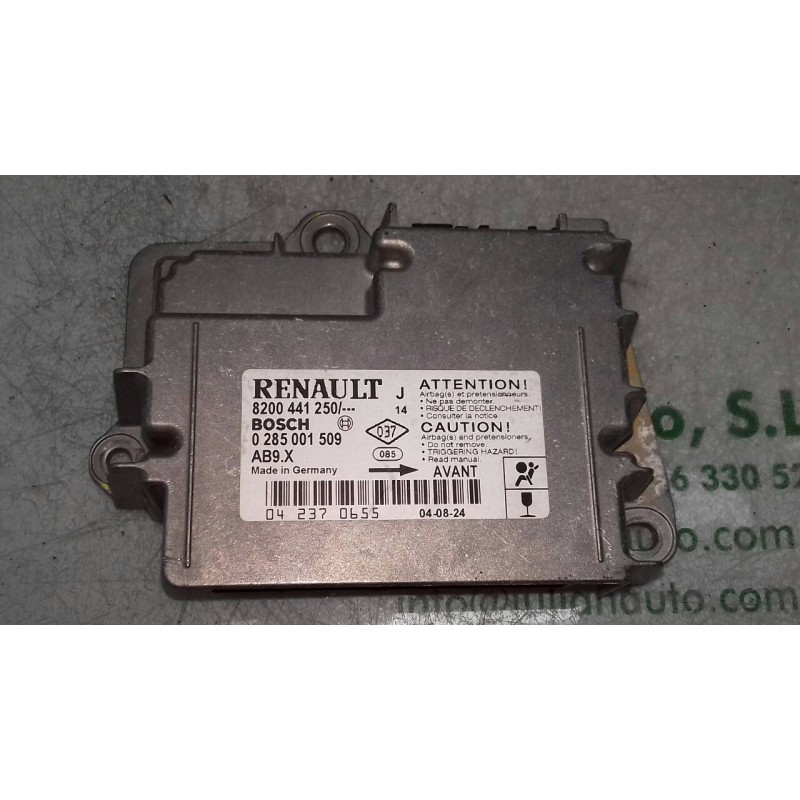 Recambio de centralita airbag para renault modus luxe privilege referencia OEM IAM 8200441250 0285001509 BOSCH