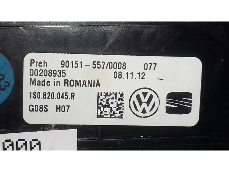 Recambio de mando calefaccion / aire acondicionado para seat mii (kf1) @mii referencia OEM IAM 1S0820045R 00208935 