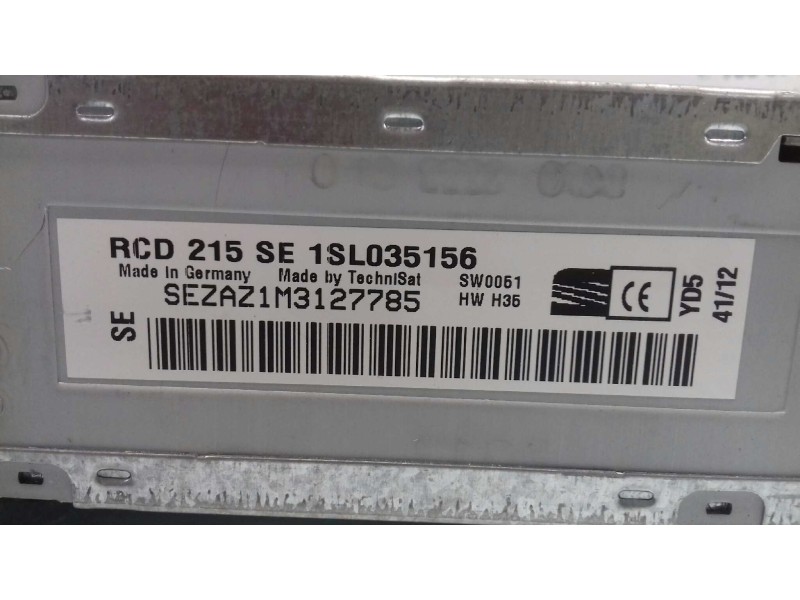 Recambio de sistema audio / radio cd para seat mii (kf1) @mii referencia OEM IAM 1SL035156 SEZAZ1M3127785 