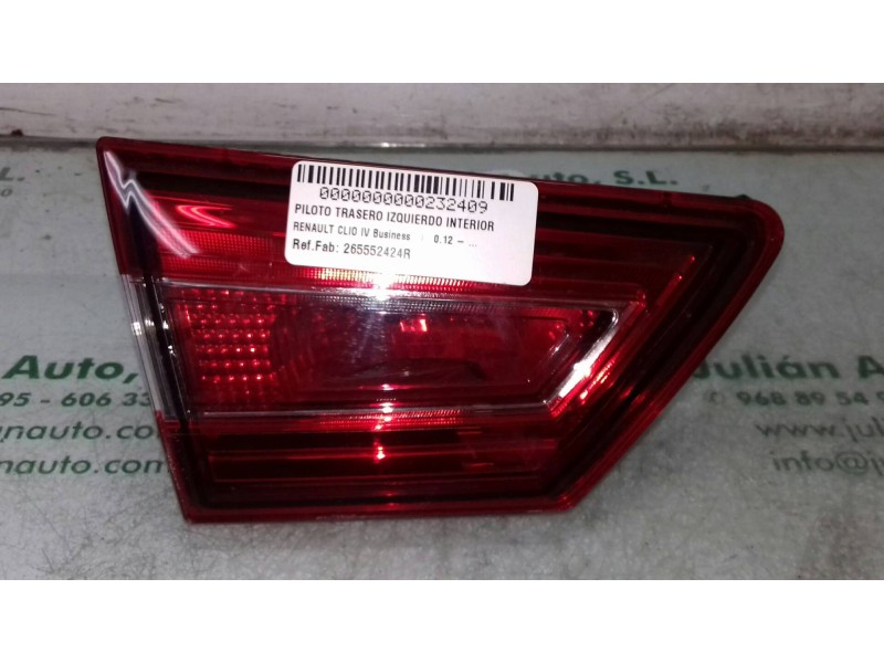 Recambio de piloto trasero izquierdo interior para renault clio iv business referencia OEM IAM 265552424R  